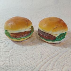 Vintage Cheese Hamburger In A Bun Salt And Pepper Shakers